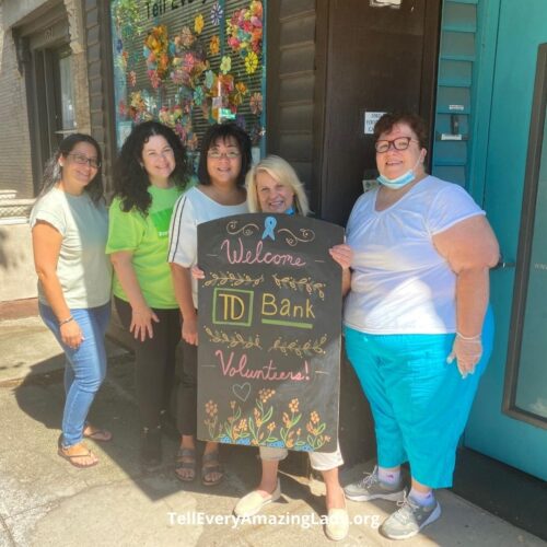 Volunteers from TD Bank and PVH visit T.E.A.L.® Community Center prior to T.E.A.L.® Celebration and Women’s Health Expo
